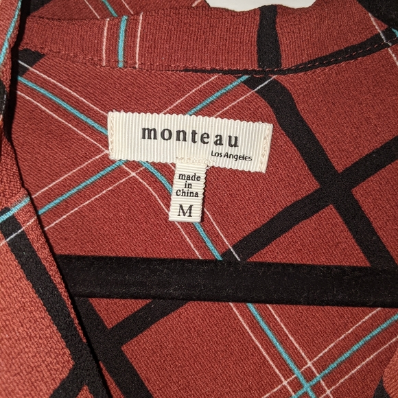 monteau button down retro front tie blouse - Picture 2 of 3